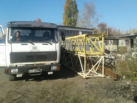 Перевозка башенного крана манипулятором в Харькове